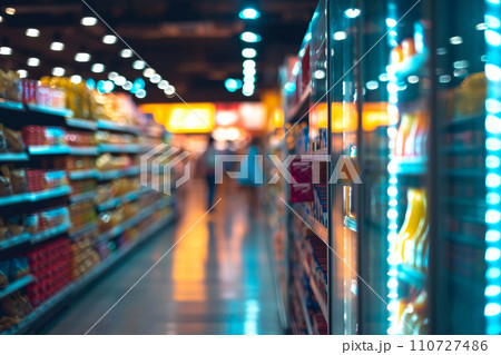 Busy Retail Space: Customers Exploring Aisles Busy Retail Space: Customers Exploring Aisles 110727486