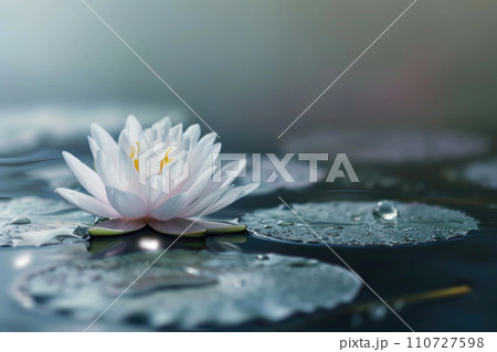 Calm Waters: Lotus Blossom and Central Droplet Calm Waters: Lotus Blossom and Central Droplet 110727598