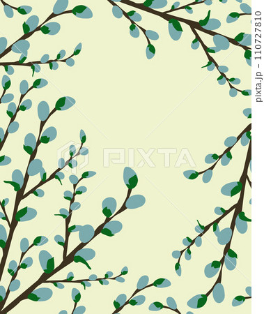 Vector illustration of a background with willow branches. 110727810