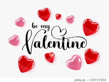 Valentine's Day Greeting card Vector Illustration 110727830