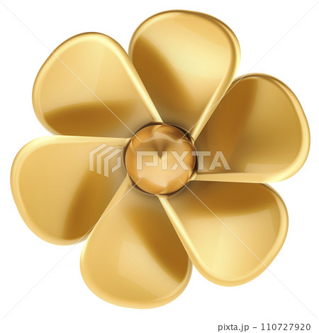 Copper Boat Propeller with 6 Blades, 3D rendering Copper Boat Propeller with 6 Blades, 3D rendering 110727920