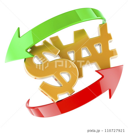 Dollar and won, exchange concept, 3D rendering 110727921