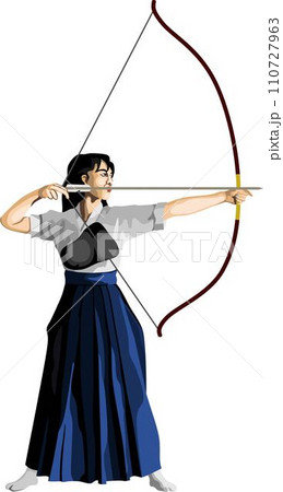 Girl Playing Japan Traditional Archery Girl Playing Japan Traditional Archery 110727963