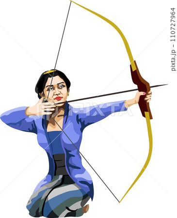 Girl Playing Java Traditional Archery Girl Playing Java Traditional Archery 110727964
