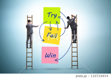 Business concept of try fail win Business concept of try fail win 110728854