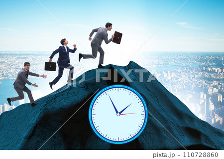 Deadline concept with clock and mountain Deadline concept with clock and mountain 110728860