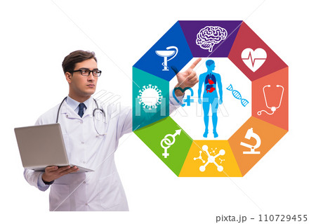 Telemedicine concept with medical elements 110729455