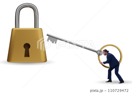 Businessman in key to success concept 110729472