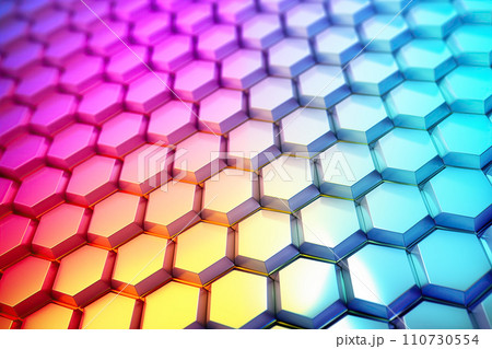 Gradient Honeycomb Convex Pattern background 110730554
