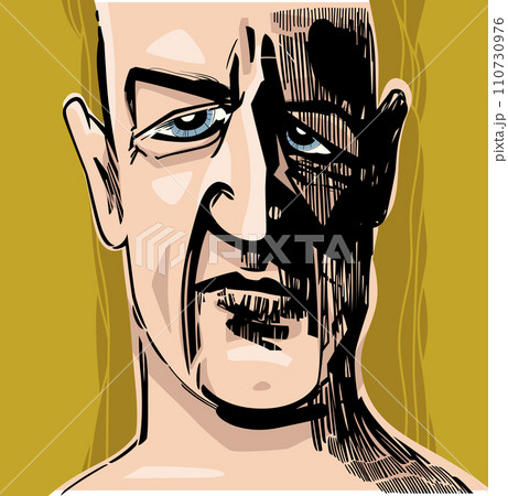 wise adult man artistic drawing illustration 110730976