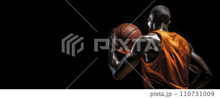 AI-generated content. Basketball Player Pregame Focus in Arena 110731009