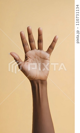 female hand with fingers like a child, making a gesture of something 110731134