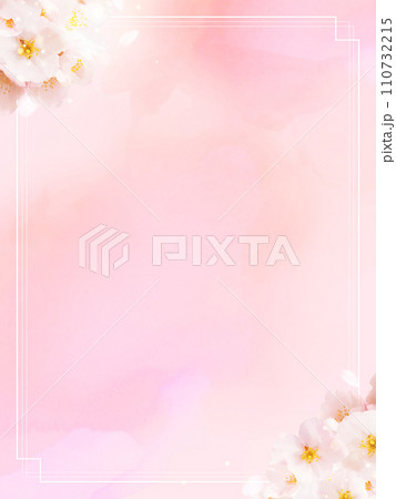 ナチュラルな桜のフレーム素材 110732215