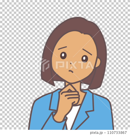 A woman in a thinking suit 110733867