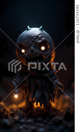 scary monster in dark room 110734595