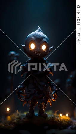 scary monster in dark room 110734632