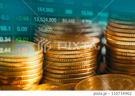 Stock market finance business, economy trend graph digital technology. Stock market finance business, economy trend graph digital technology. 110734902