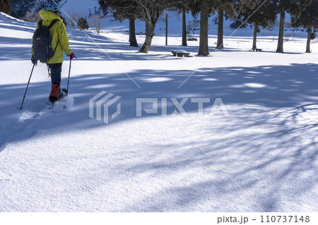 スノーシューで雪の中を歩く 大山鏡ヶ成 スノーシューで雪の中を歩く 大山鏡ヶ成 110737148