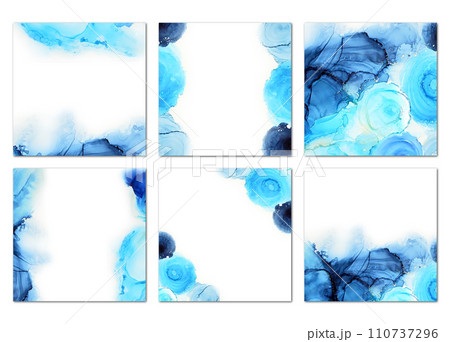 アルコールインクアート_グラフィック_青系 アルコールインクアート_グラフィック_青系 110737296