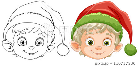 "Christmas Elf: From Sketch to Color" 110737530