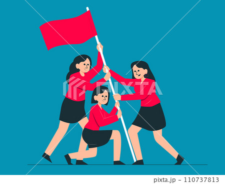 Team goal achievement. Teamwork success vector illustration concept 110737813