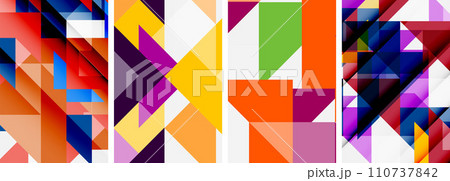 Triangle poster set for wallpaper, business card, cover, poster, banner, brochure, header, website 110737842