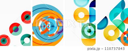 Round geometric elements and circles in background design for wallpaper, business card, cover, poster, banner, brochure, header, website 110737843