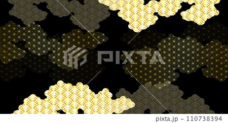 和柄　文様　水彩　背景	 110738394