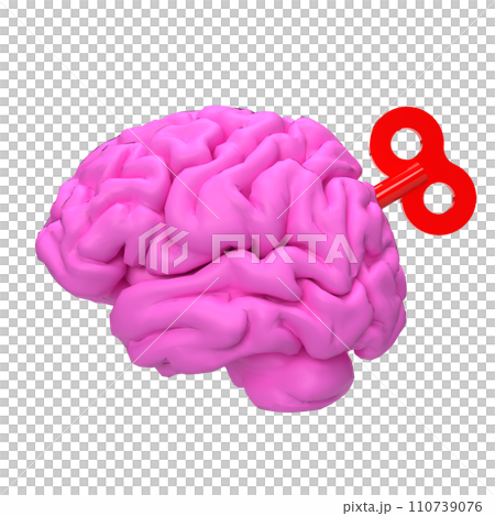 The Human brain with wind up for Medical or Technology concept 3d rendering. The Human brain with wind up for Medical or Technology concept 3d rendering. 110739076