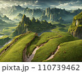 雲が流れる丘(AI画像) 110739462