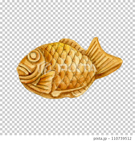 たい焼き【手描き水彩画】 110739512