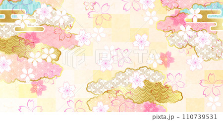 桜　春　花びら　背景 110739531