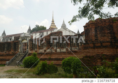 Prasat Nakhon Luang Archaeological Site is an old castle that is more than 400 years old. At the top are 4 footprints of the Lord Buddha for people to worship. Located Nakhon Luang District,Thailand. Prasat Nakhon Luang Archaeological Site is an old castle that is more than 400 years old. At the top are 4 footprints of the Lord Buddha for people to worship. Located Nakhon Luang District,Thailand. 110739718