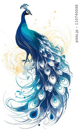 beautiful peacock with feathers 110740086