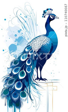 beautiful peacock with feathers 110740087