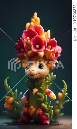 Close up of cute flower monster 110740282