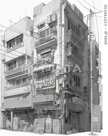 漫画背景 線画 ラインドローイング 素材 漫画背景 線画 ラインドローイング 素材 110740530