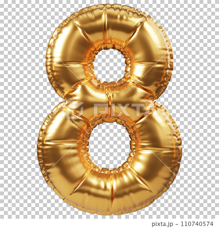 Gold Balloon 3D Number 8 Gold Balloon 3D Number 8 110740574