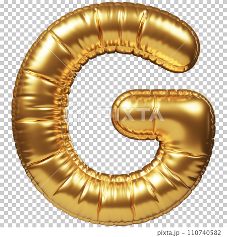 Gold Balloon 3D Letter G 110740582
