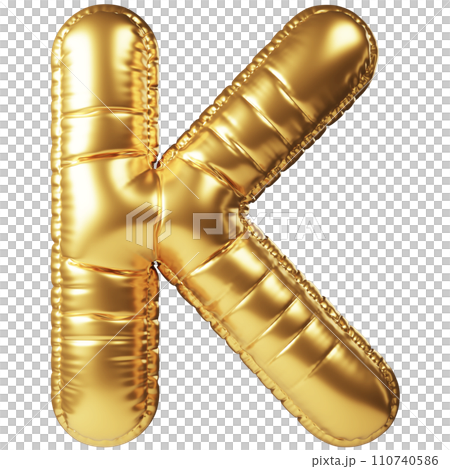 Gold Balloon 3D Letter K 110740586