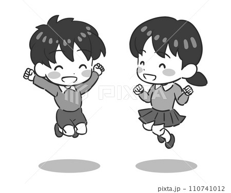ジャンプする子供のイラスト ジャンプする子供のイラスト 110741012