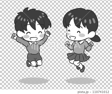 ジャンプする子供のイラスト ジャンプする子供のイラスト 110741012