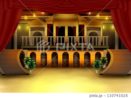 背景　劇場の舞台 110741028