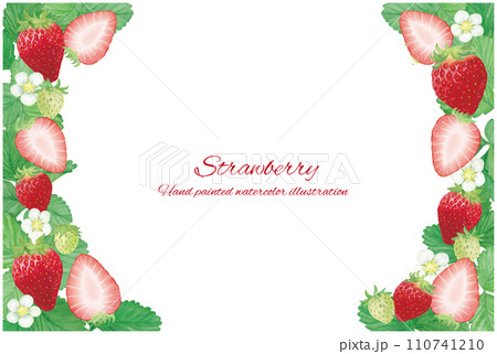 いちごのリアルなイラストのフレーム いちごのリアルなイラストのフレーム 110741210