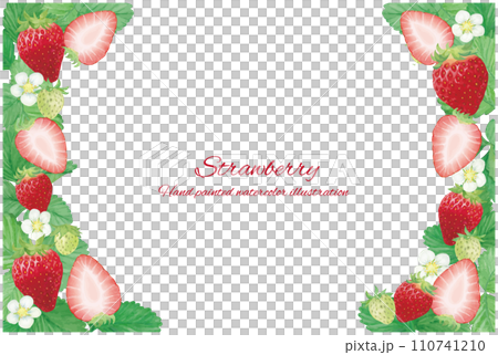いちごのリアルなイラストのフレーム いちごのリアルなイラストのフレーム 110741210