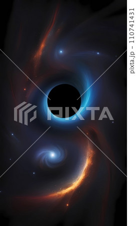 Supermassive black hole illustration galaxy cosmos wallpaper background 110741431