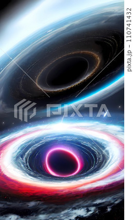 Supermassive black hole illustration galaxy cosmos wallpaper background 110741432