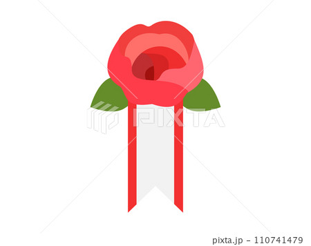 赤いバラの胸章(胸飾り) 赤いバラの胸章(胸飾り) 110741479