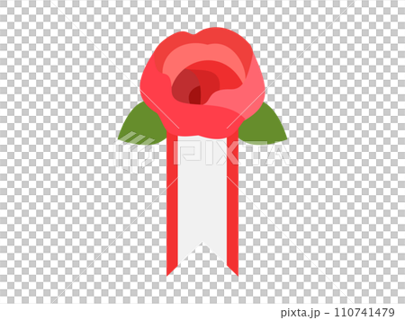 赤いバラの胸章(胸飾り) 赤いバラの胸章(胸飾り) 110741479