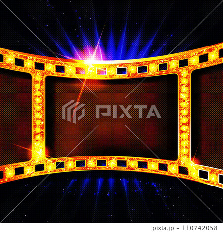 Gold movie film strip, 110742058